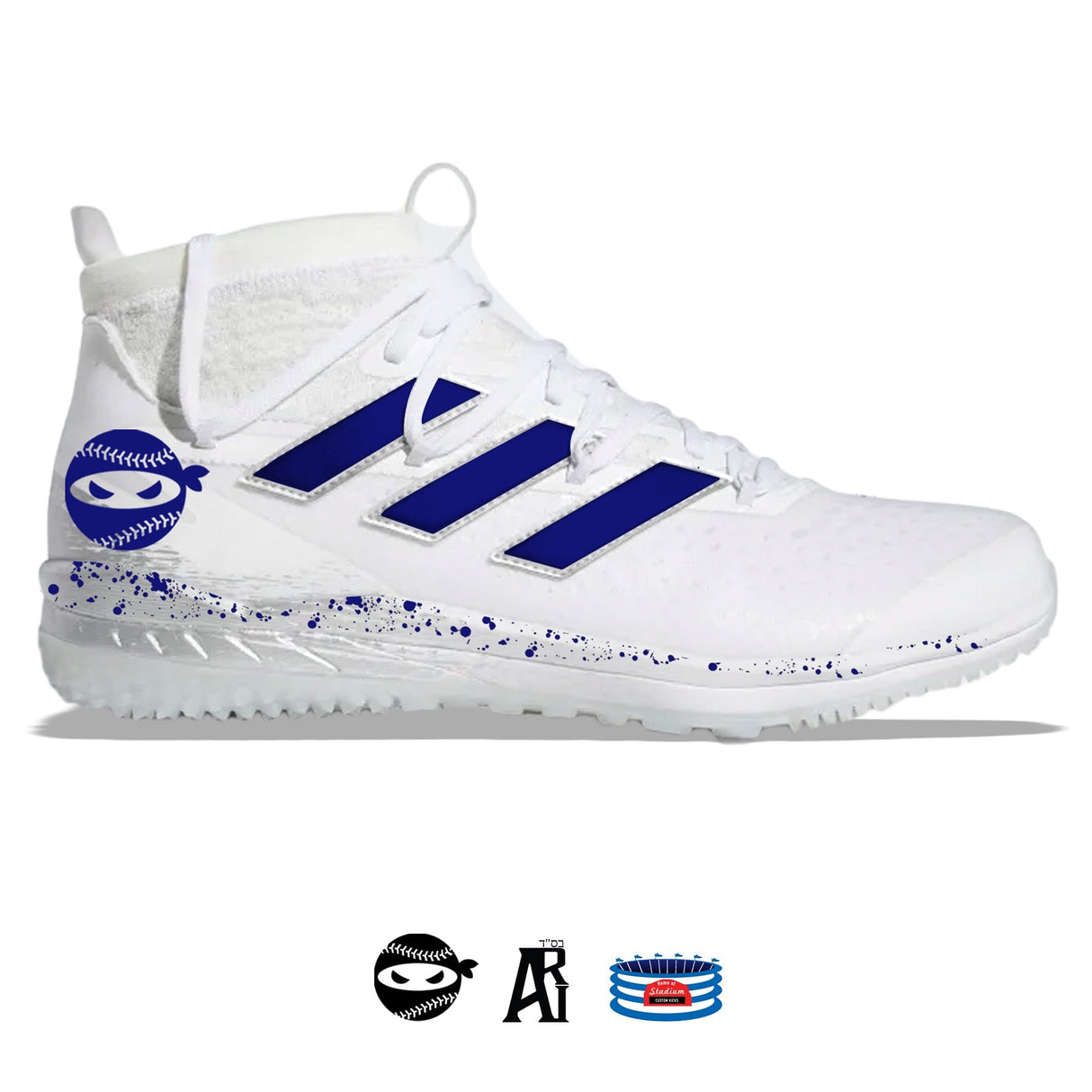 "Pitching Ninja III" Adidas Adizero Afterburner 8 NWV Turf Shoes by Stadium Custom Kicks