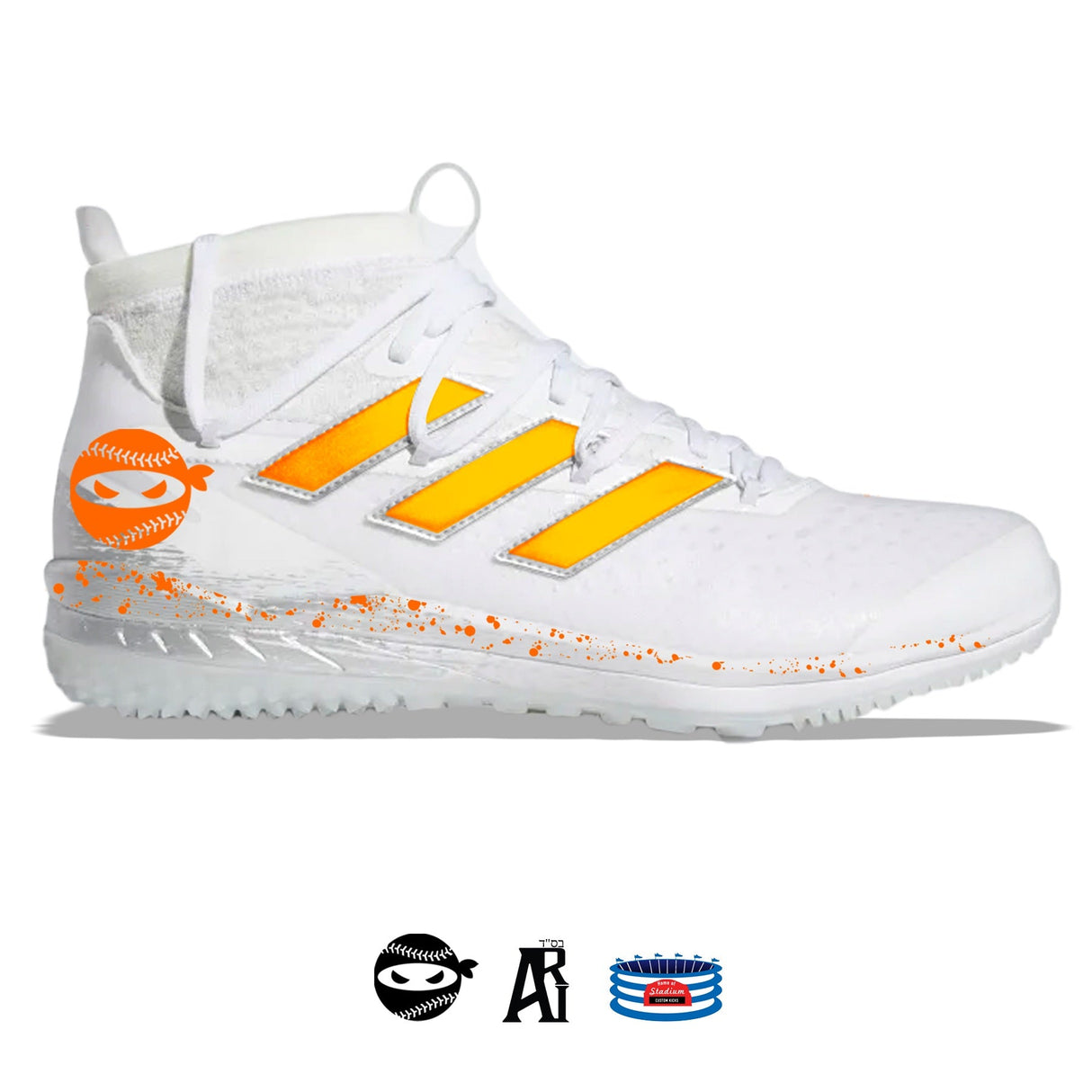 "Pitching Ninja III" Adidas Adizero Afterburner 8 NWV Turf Shoes by Stadium Custom Kicks