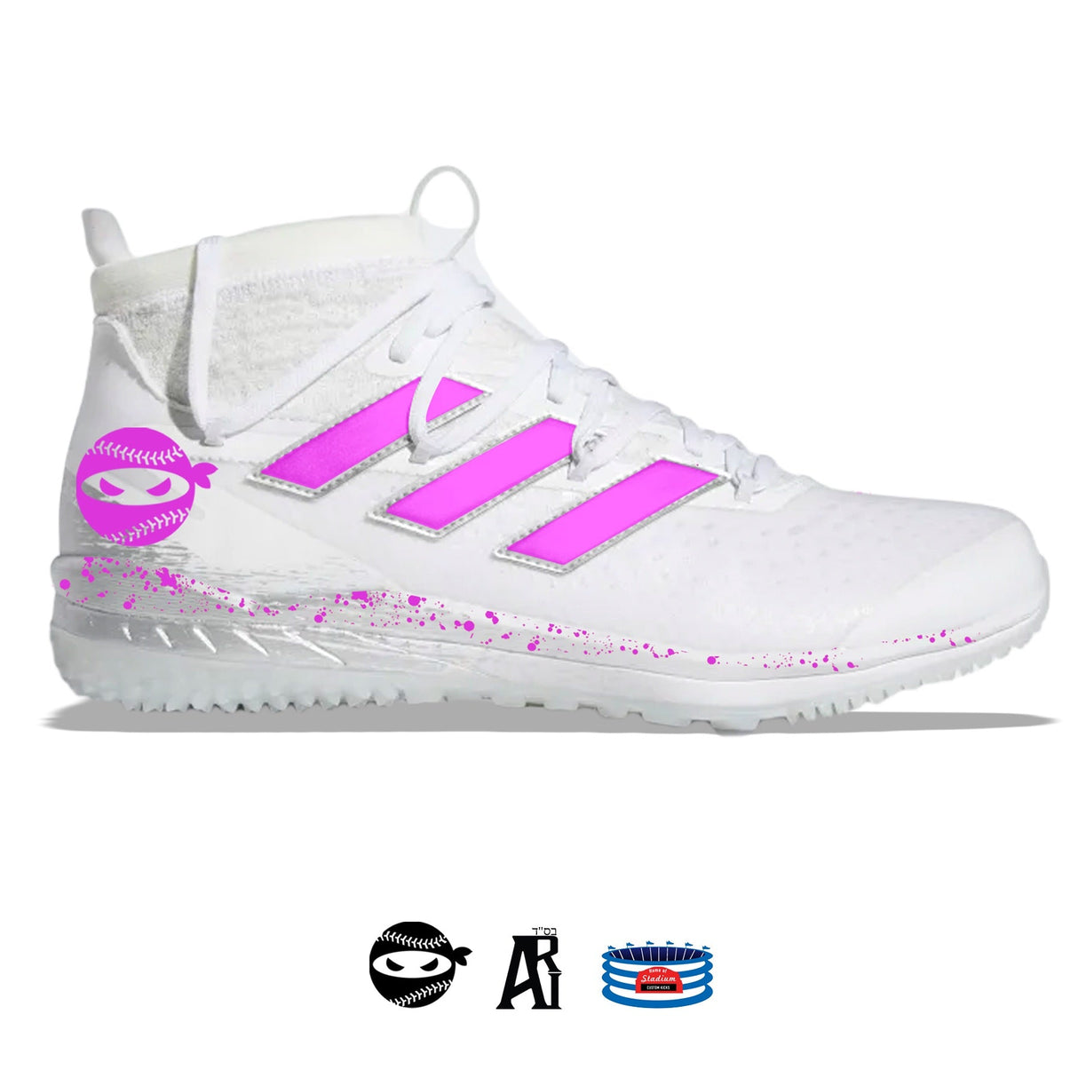 "Pitching Ninja III" Adidas Adizero Afterburner 8 NWV Turf Shoes by Stadium Custom Kicks