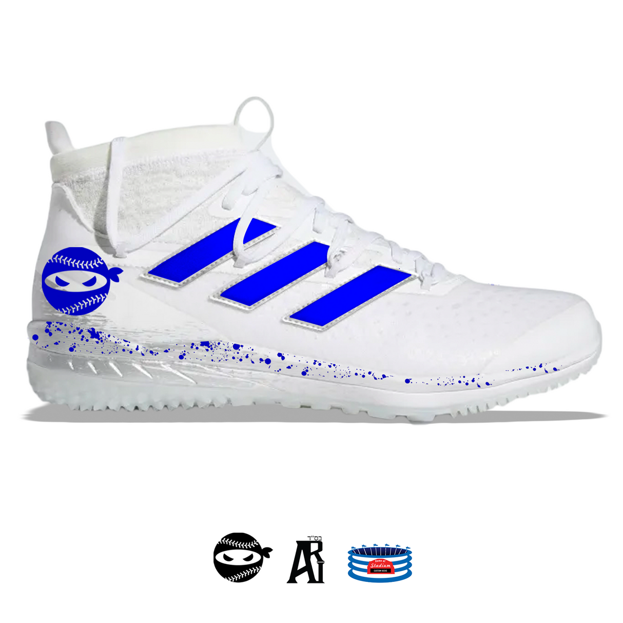 "Pitching Ninja III" Adidas Adizero Afterburner 8 NWV Turf Shoes by Stadium Custom Kicks