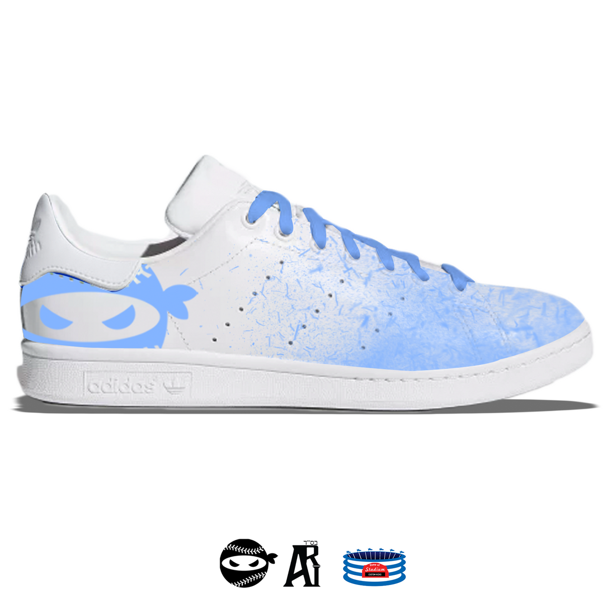 "Pitching Ninja Blue Blizzard" Adidas Stan Smith Casual Shoes by Stadium Custom Kicks