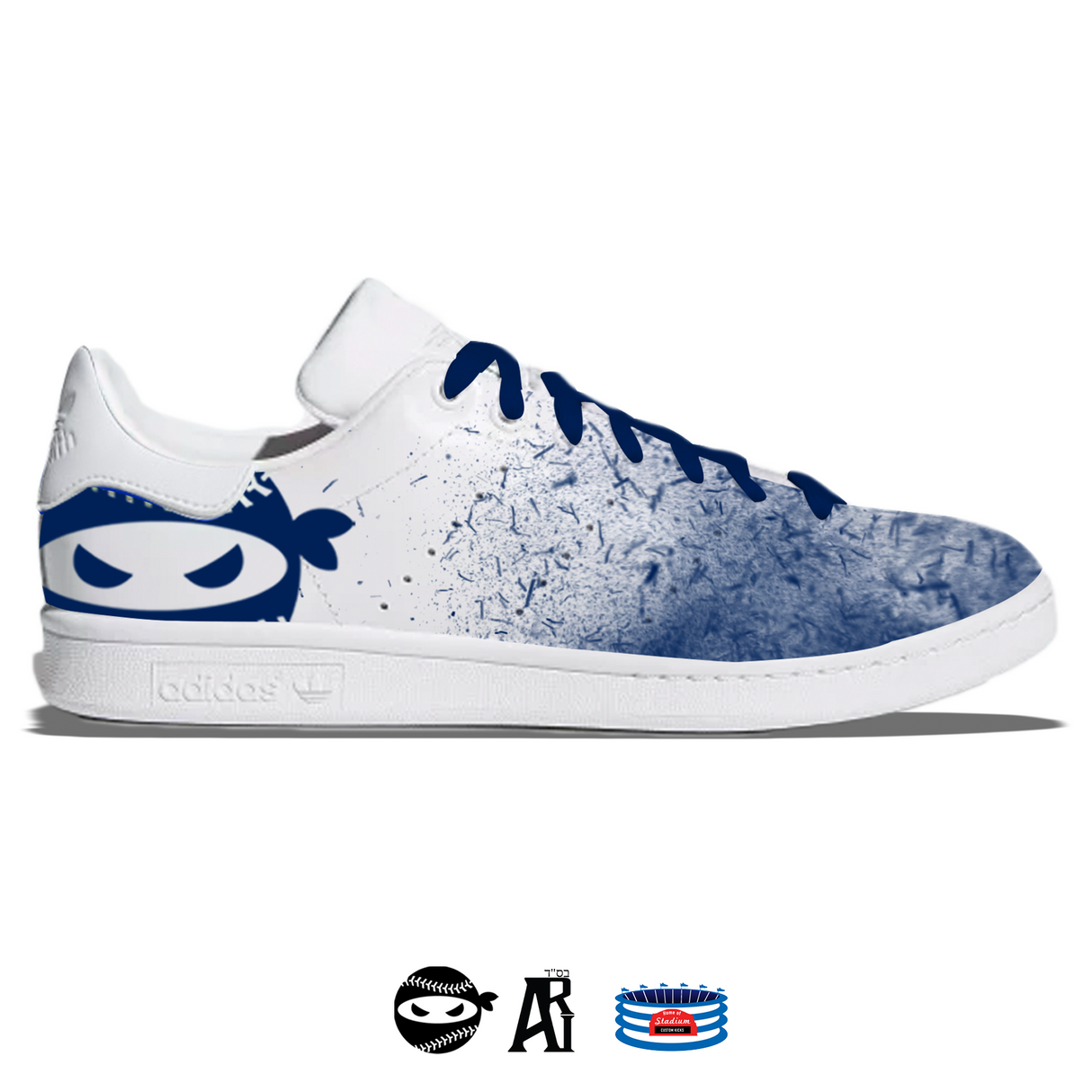 "Pitching Ninja Navy Blizzard" Adidas Stan Smith Casual Shoes by Stadium Custom Kicks