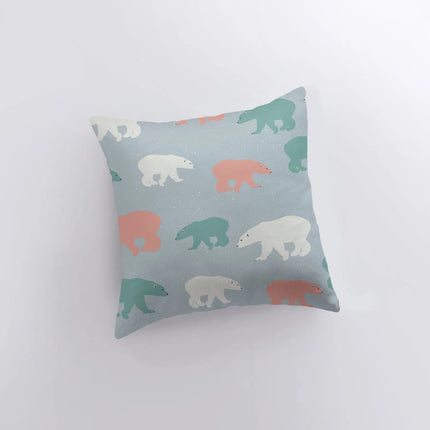 Polar Bear Repeat Pattern | Throw Pillow | Pillow Cover | Mama Bear | Cocoa Favor | Home Decor | Winter Décor | Home Decor Modern by UniikPillows