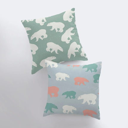 Polar Bear Repeat Pattern | Throw Pillow | Pillow Cover | Mama Bear | Cocoa Favor | Home Decor | Winter Décor | Home Decor Modern by UniikPillows