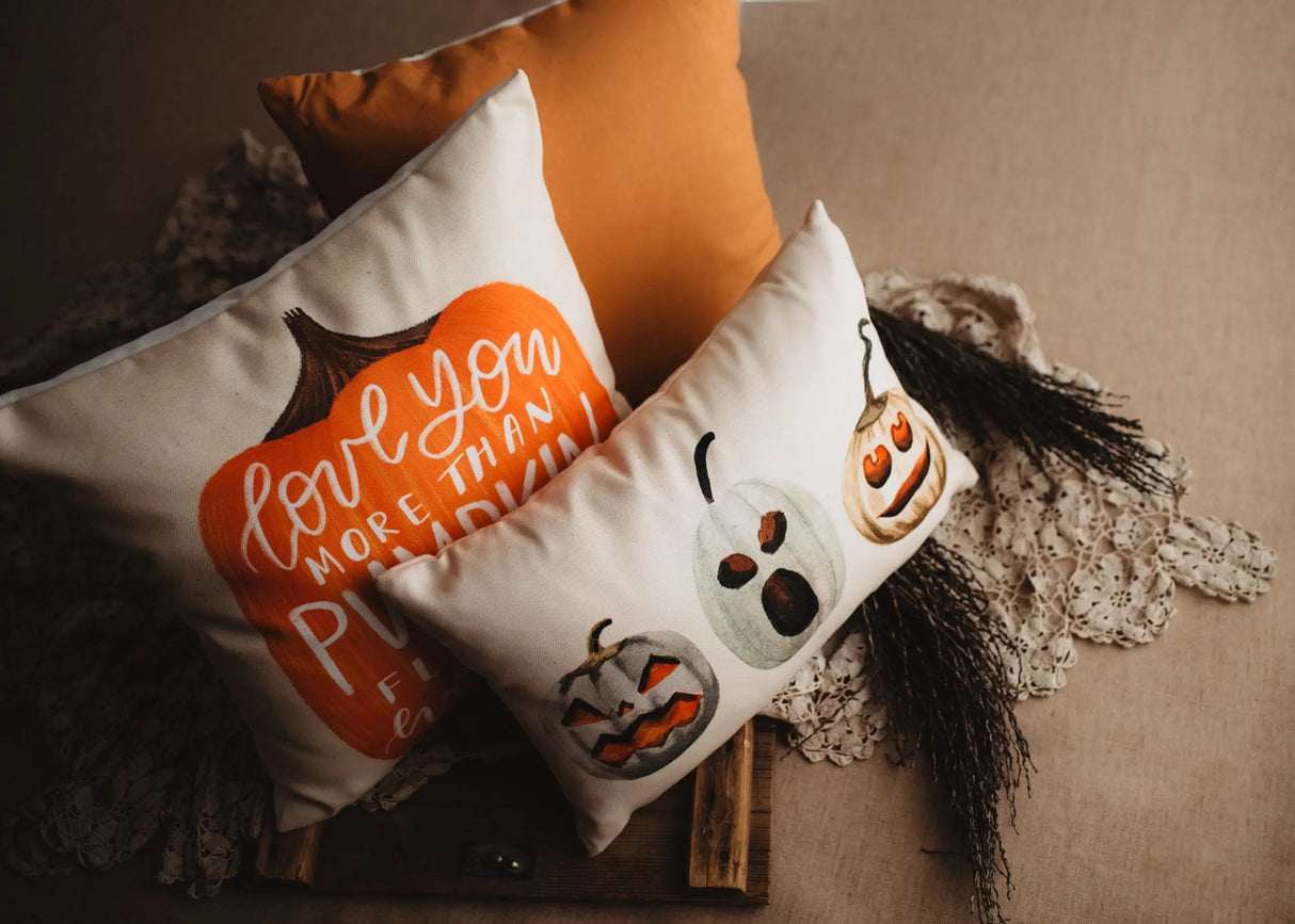 Primitive Pumpkin Decor Pillow Cover |  Thanksgiving Décor | Farmhouse Pillows | Country Decor | Fall Throw Pillows | Cute Throw Pillows by UniikPillows