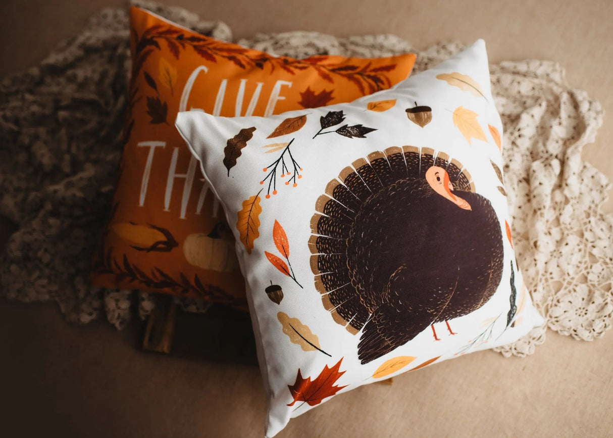 Primitive Turkey Pillow Cover |  Thanksgiving decor | Farmhouse Pillows | Country Decor | Fall Throw Pillows | Cute Throw Pillows | Gift by UniikPillows