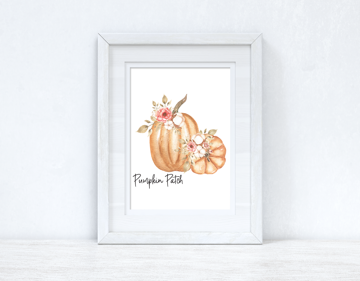 Pumpkin Patch Floral Pumpkins Autumn Seasonal Wall Home Decor Print by WinsterCreations™ Official Store