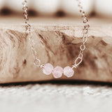 Purple Amethyst Crystal Beaded Bar Necklace by Salt and Sparkle