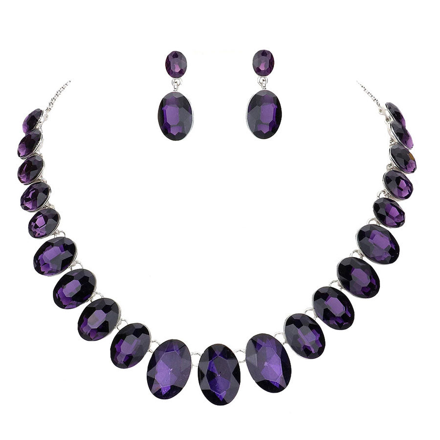 Oval Stone Link Evening Necklace by Madeline Love