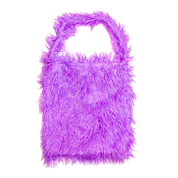 Solid Color Faux Fur Fringe Shoulder Bag by Madeline Love