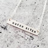 QUEEN BITCH Bar Necklace by Salt and Sparkle