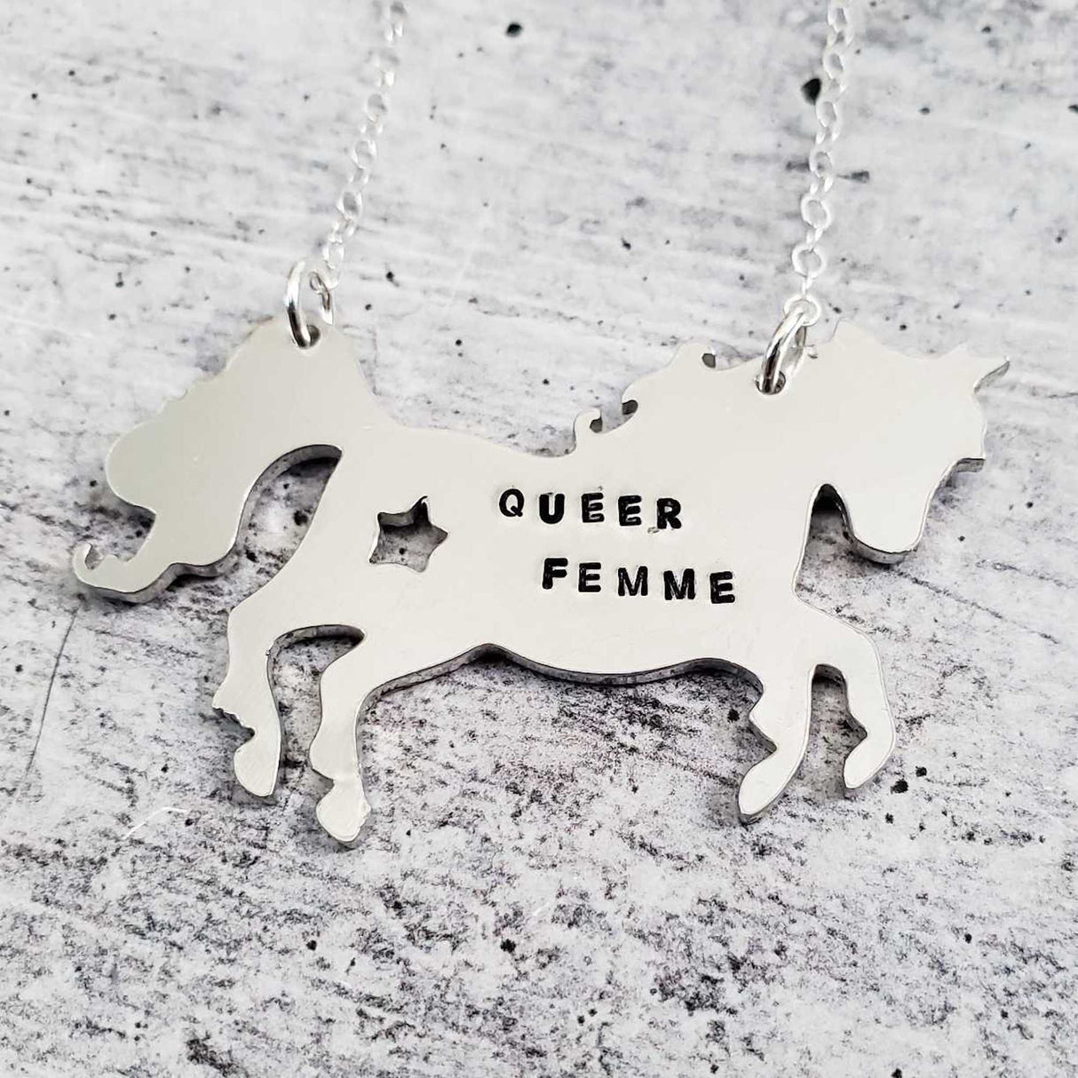 QUEER FEMME Unicorn Pride Necklace by Salt and Sparkle