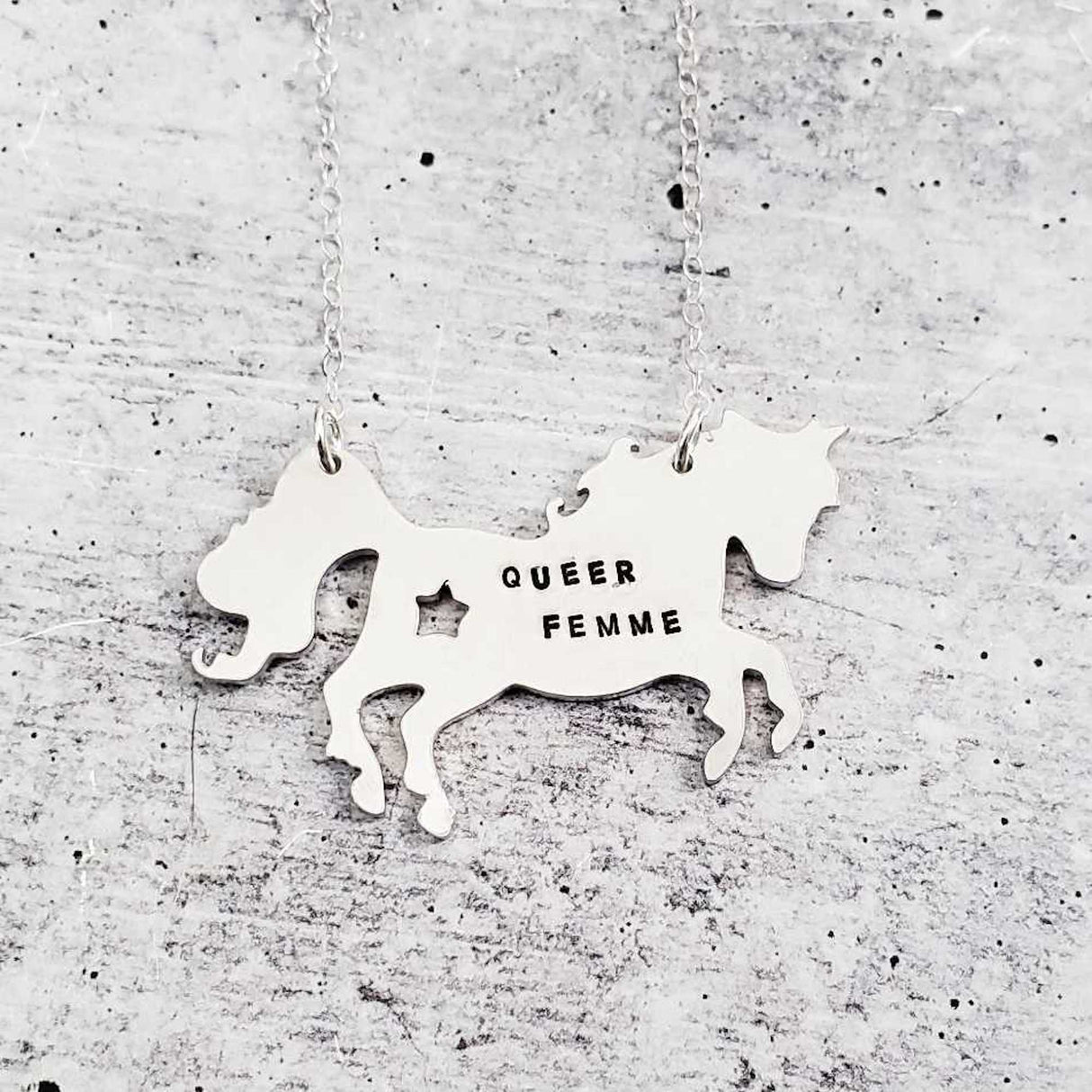 QUEER FEMME Unicorn Pride Necklace by Salt and Sparkle