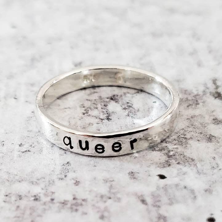 QUEER Skinny Band Ring by Salt and Sparkle