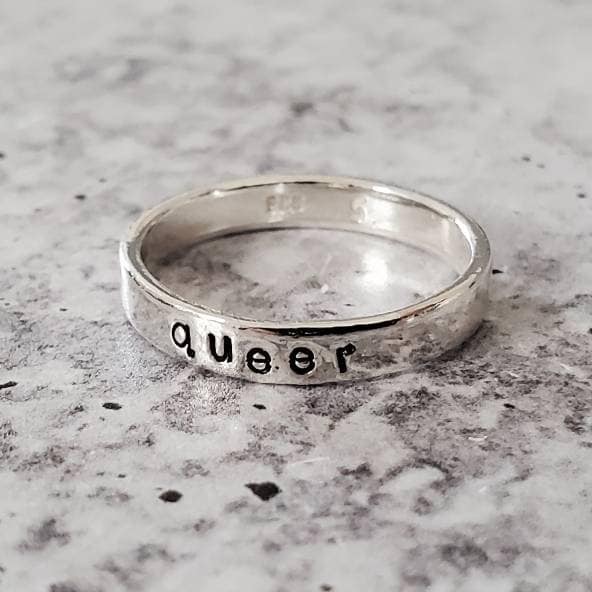 QUEER Skinny Band Ring by Salt and Sparkle