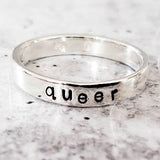 QUEER Skinny Band Ring by Salt and Sparkle