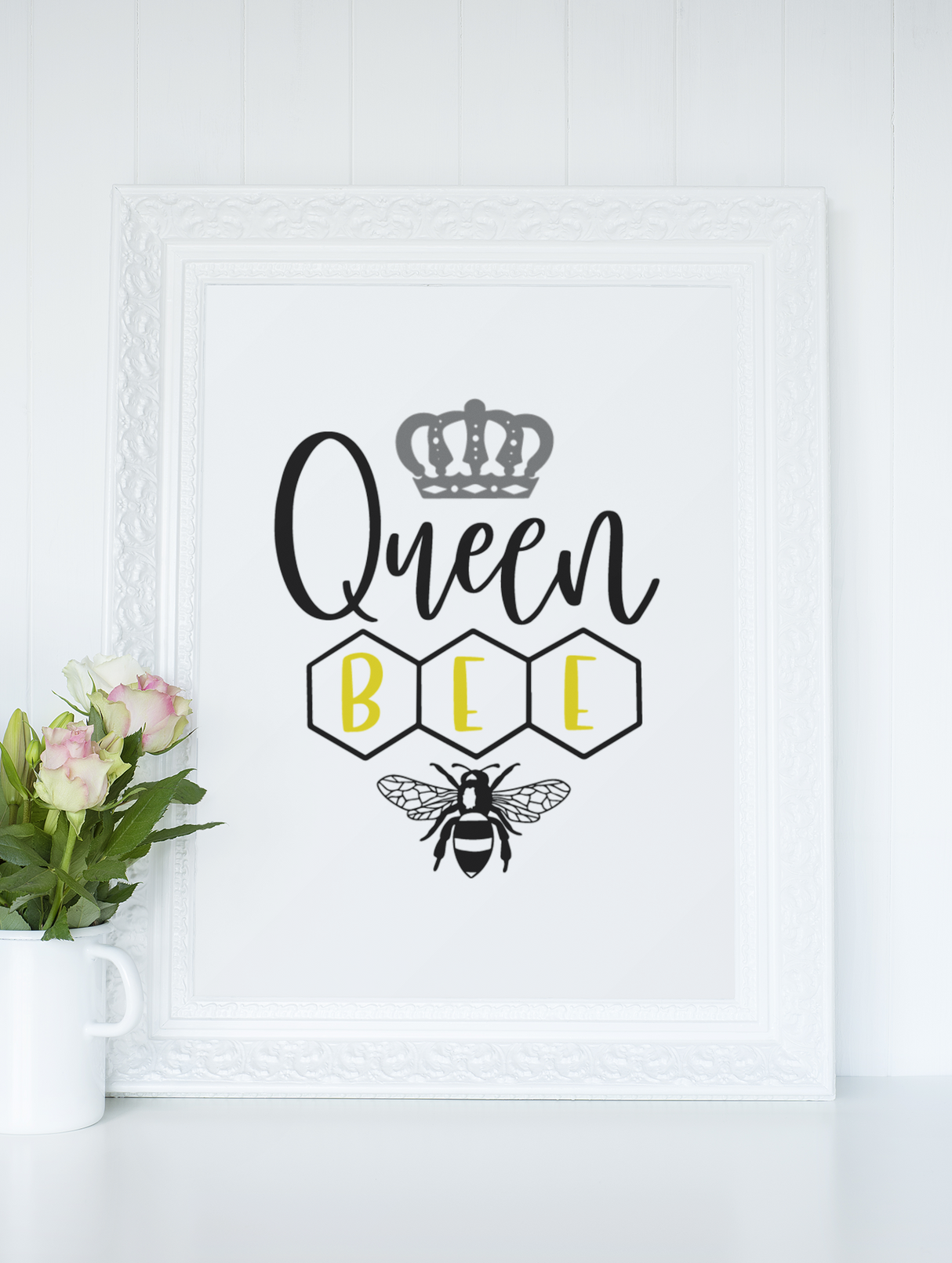 Queen Bee Bumble Bee 2022 Simple Bedroom Dressing Room Home Wall Decor Print by WinsterCreations™ Official Store