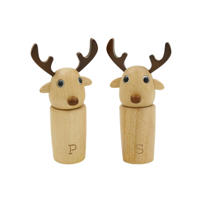 Reindeer Wooden Pepper & Salt Mills by Peterson Housewares & Artwares