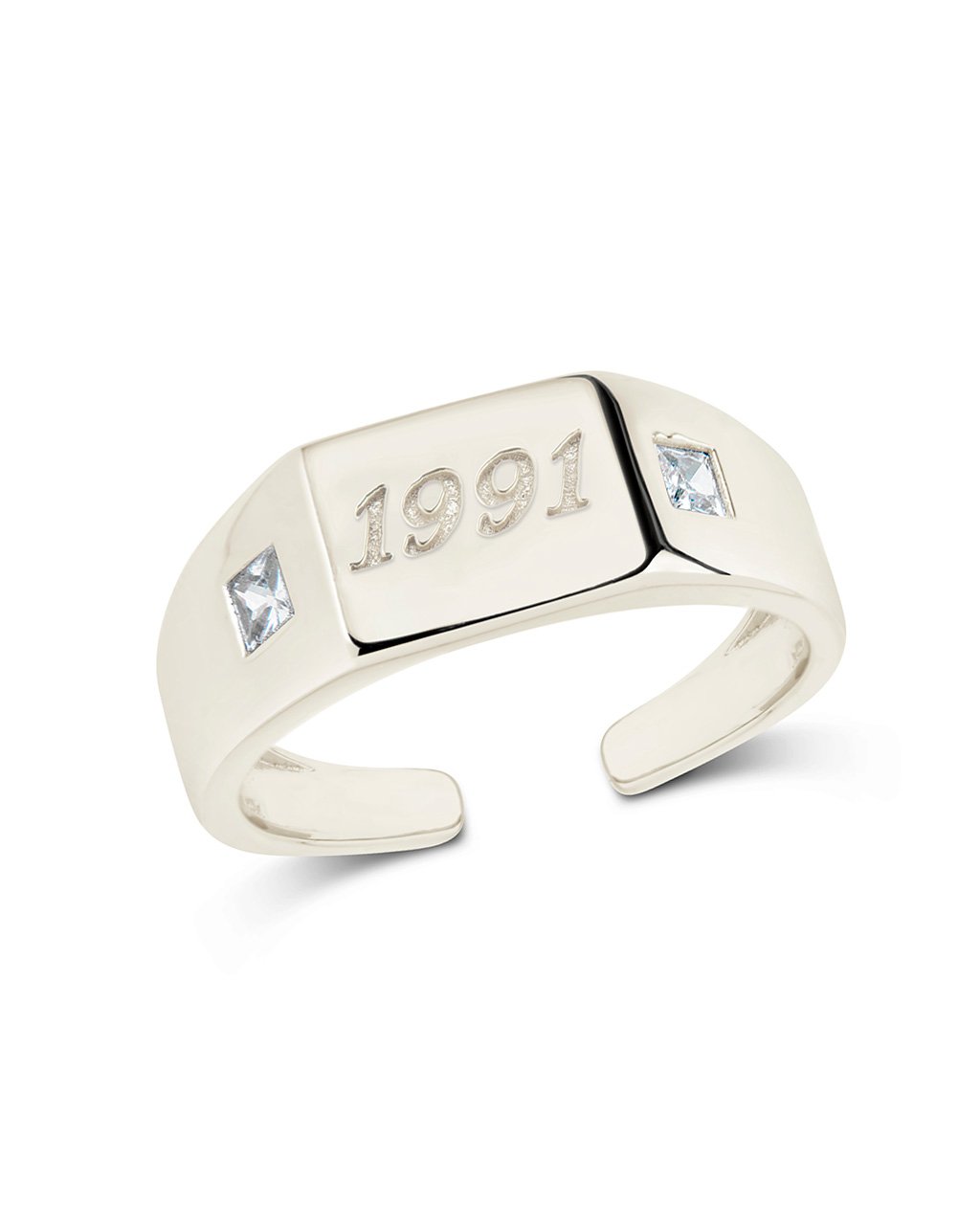 Sterling Silver Birth Year Signet Ring by Sterling Forever