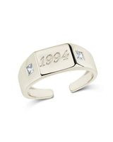 Sterling Silver Birth Year Signet Ring by Sterling Forever