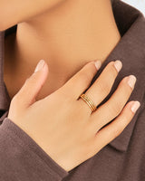 Textured Triple Band Ring Set by Sterling Forever