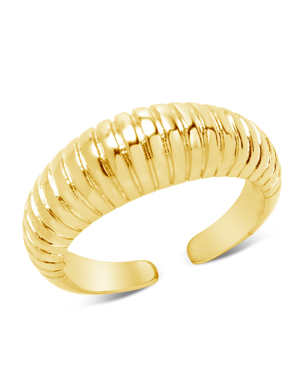 Ribbed Open Bombe Ring by Sterling Forever