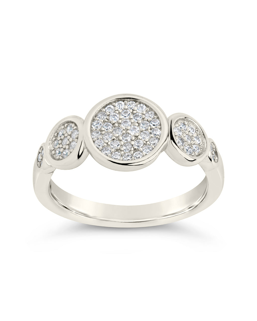 Amy CZ Studded Disk Ring by Sterling Forever