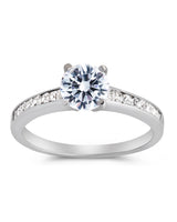 Sterling Silver Radiant CZ Engagement Ring by Sterling Forever