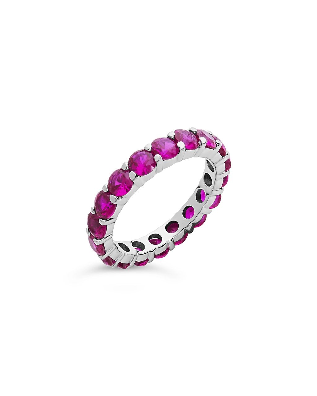 Sterling Silver Rainbow CZ Eternity Band Ring by Sterling Forever