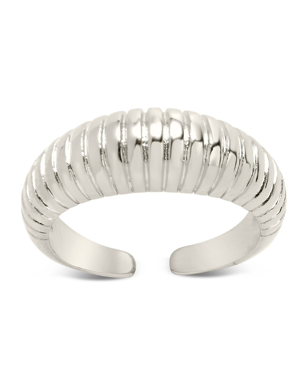 Ribbed Open Bombe Ring by Sterling Forever