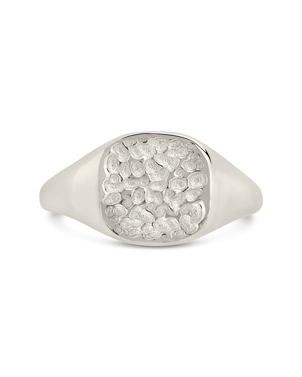 Hammered Square Signet Ring by Sterling Forever