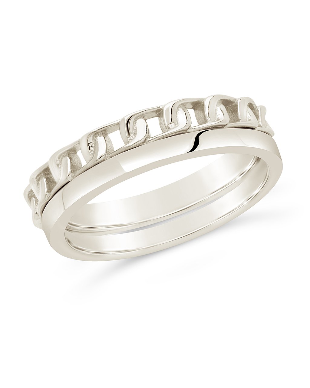 Sterling Silver Everyday Chain Stacking Ring Set by Sterling Forever