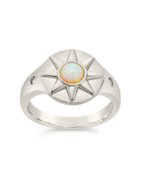 Sunni Opal & CZ Signet Ring by Sterling Forever