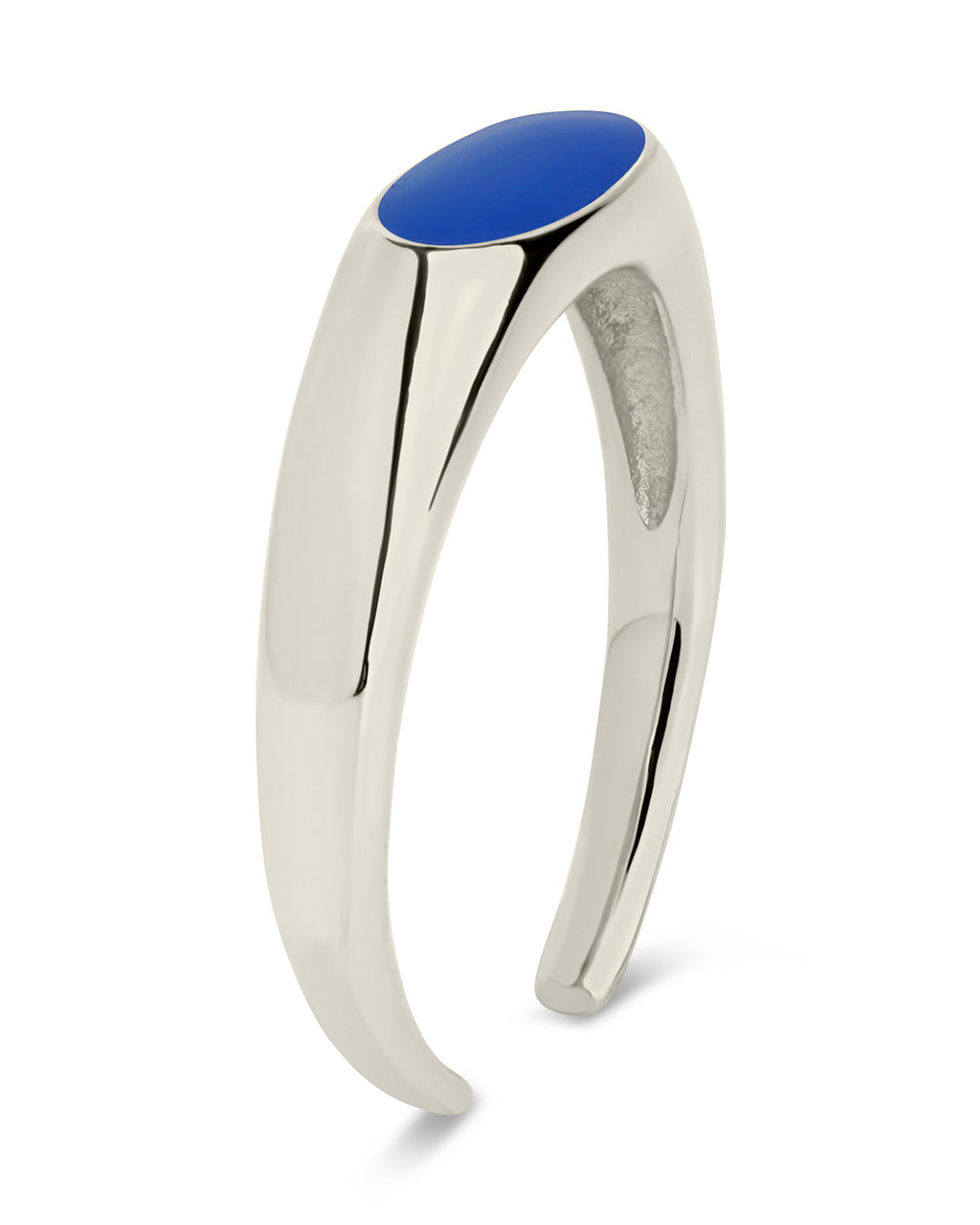 Sterling Silver Enamel Open Signet Ring by Sterling Forever