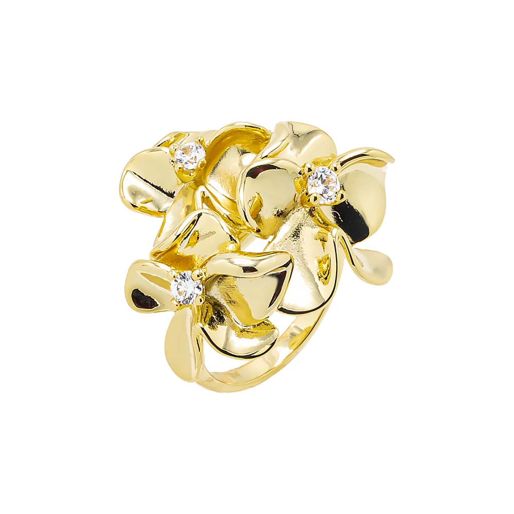 CZ Multi Flower Fancy Ring by By Adina Eden