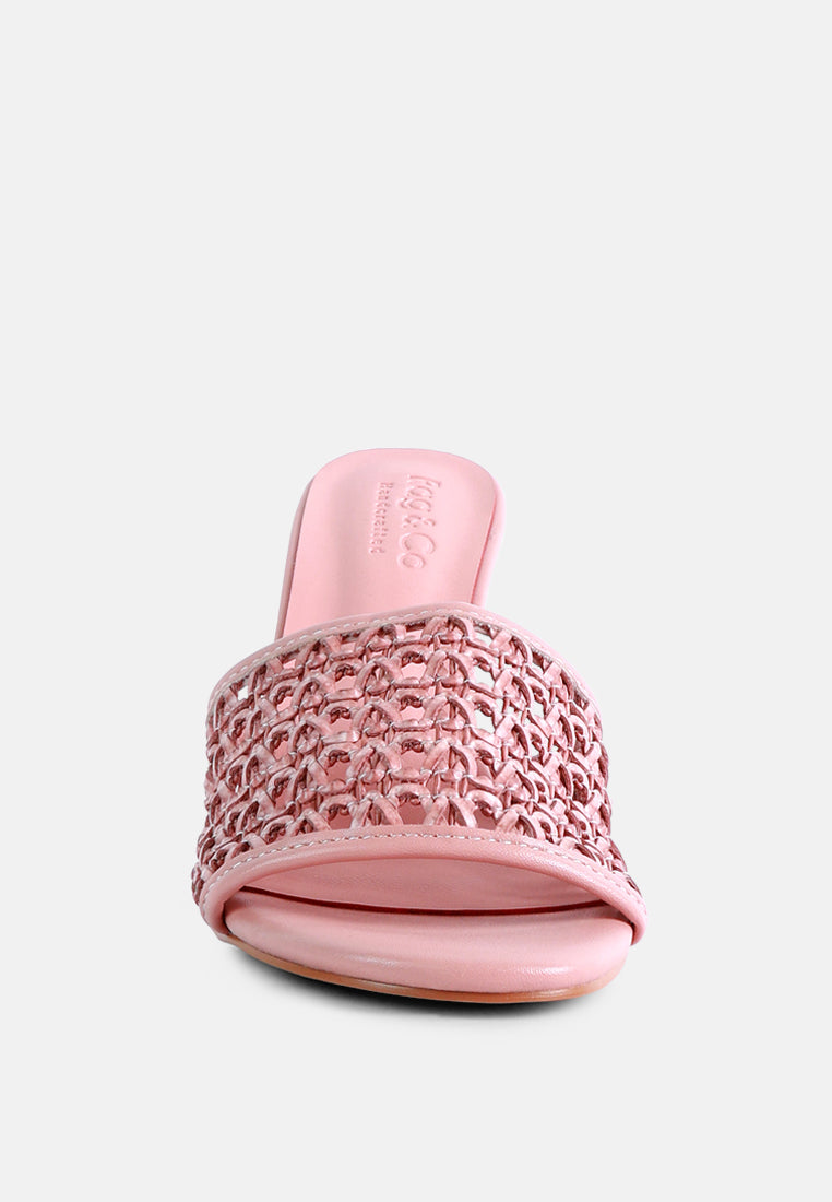 tease woven heeled slides by London Rag