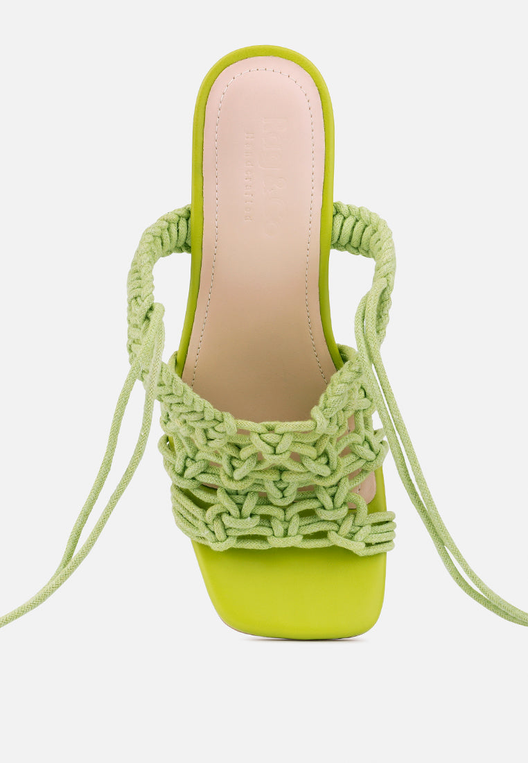 beroe braided handcrafted lace up sandal by London Rag