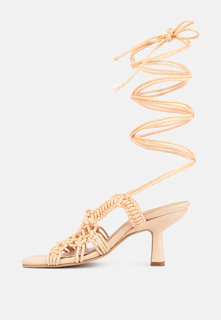 beroe braided handcrafted lace up sandal by London Rag