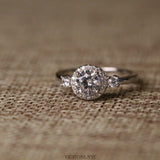 1.5 carats Diamond Engagement Ring in Platinum by VicStoneNYC Fine Jewelry