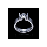 RG092W B.Tiff Tension 1 ct Round Solitaire Tall Edge Engagement Ring by B.Tiff New York