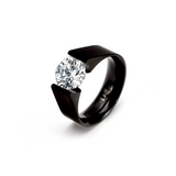 RG093B B.Tiff Black 2 ct Round Solitaire Engagement Ring by B.Tiff New York