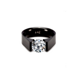 RG093B B.Tiff Black 2 ct Round Solitaire Engagement Ring by B.Tiff New York