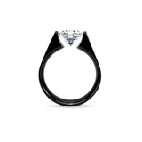 RG093MB B.Tiff 2 ct Moissanite Round Black Solitaire Engagement Ring by B.Tiff New York