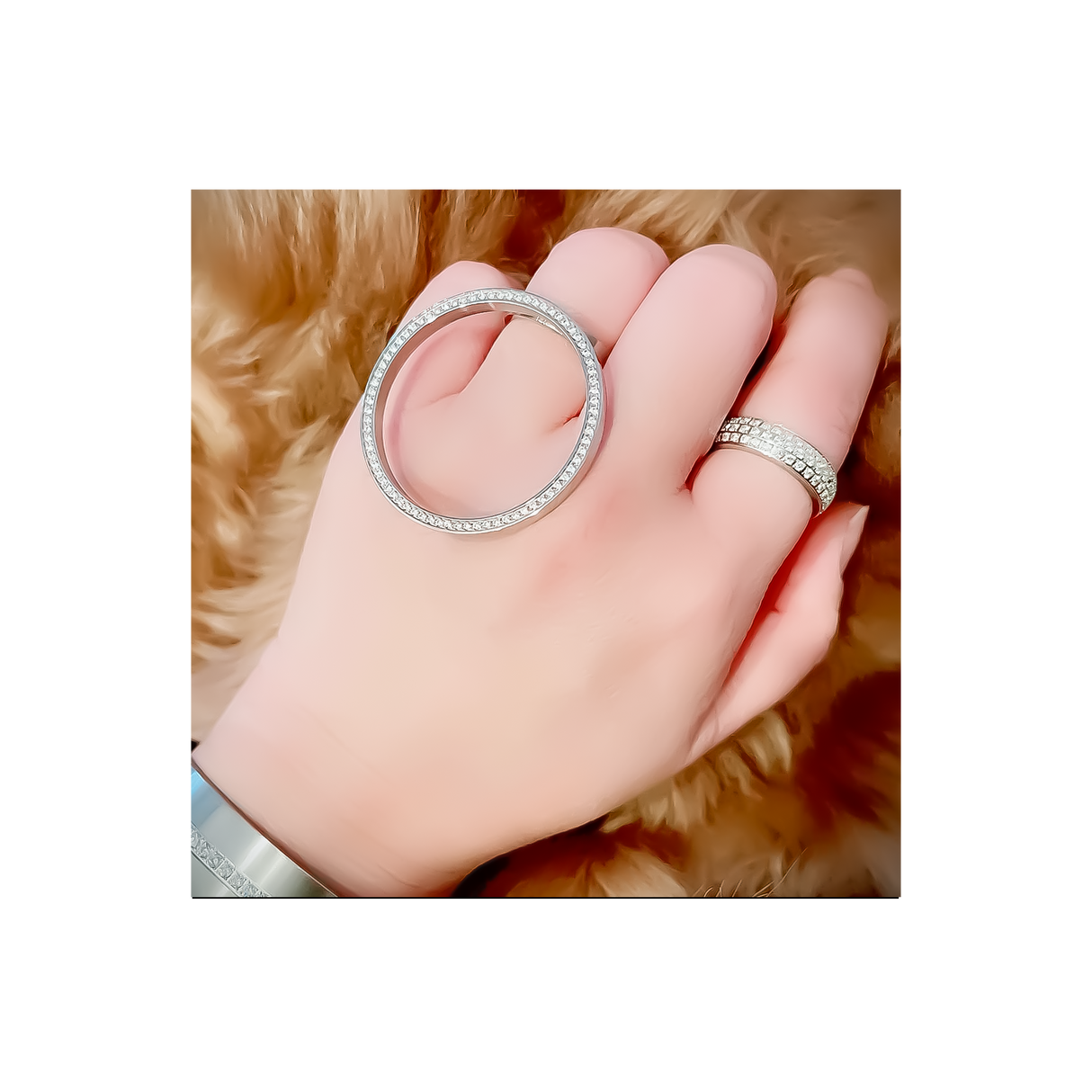 RG099W B.Tiff Pavé Hoop Ring  [Thin Band] by B.Tiff New York