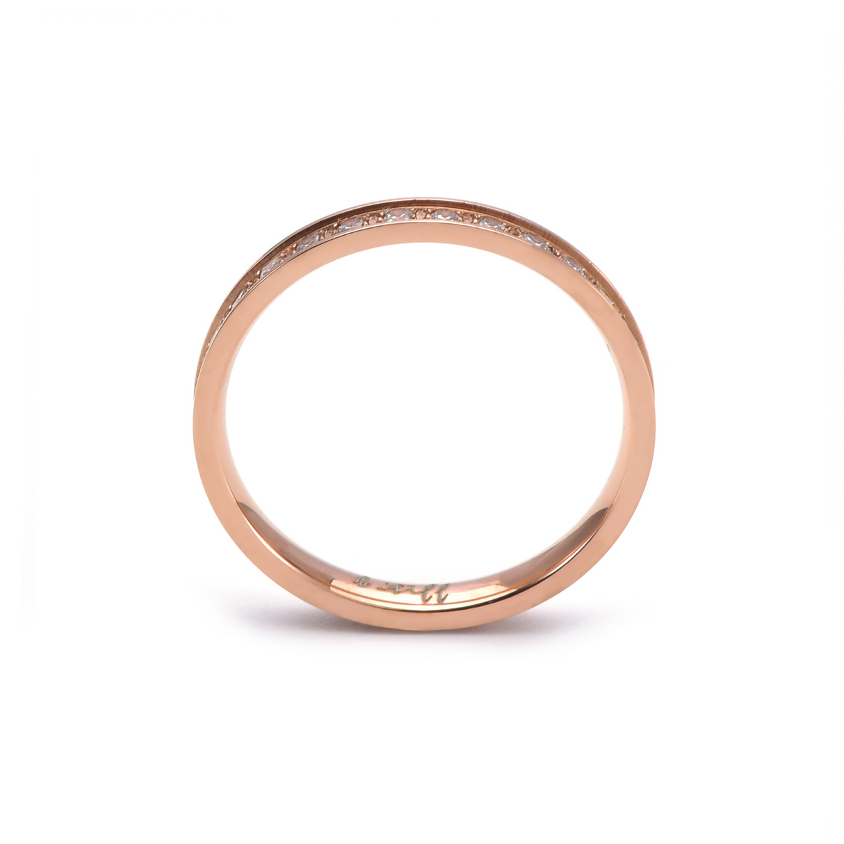 RG111RG B.Tiff Rose Gold Stacking .01 ct Eternity Ring [Thin Band] by B.Tiff New York