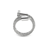 RG115W B.Tiff Pavé Pointe Cable Adjustable Ring by B.Tiff New York