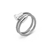 RG116W B.Tiff Pointe Cable Adjustable Ring by B.Tiff New York