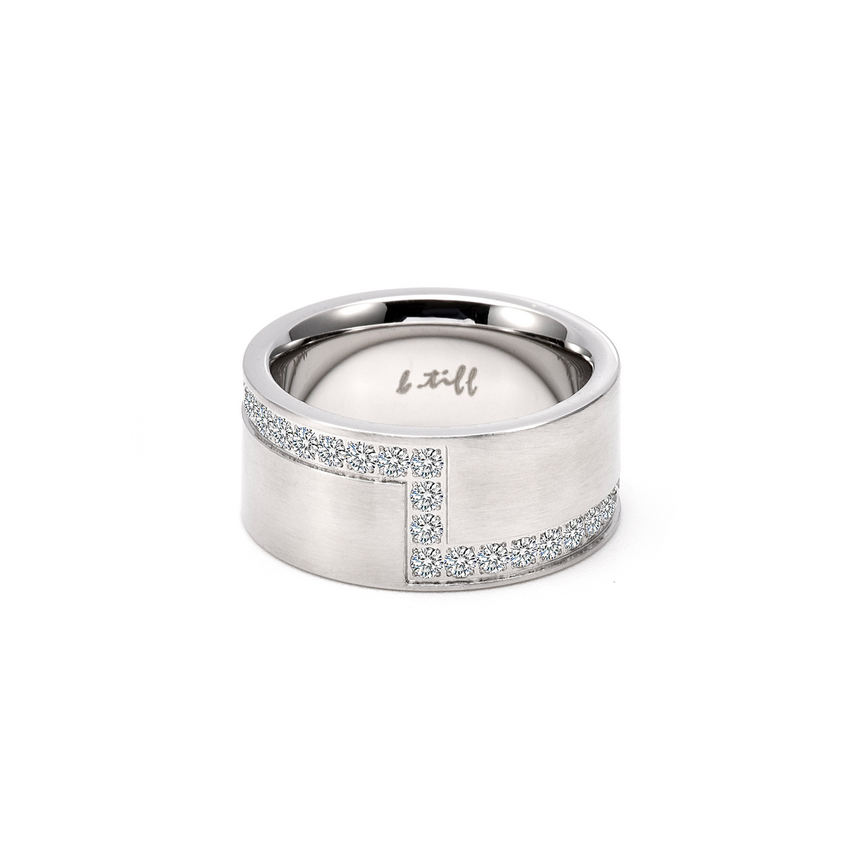 RG129W B.Tiff .02 ct Cross Body Ring [Wide Band] by B.Tiff New York