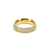 RG130G B.Tiff Gold Three-Row Eternity Ring by B.Tiff New York