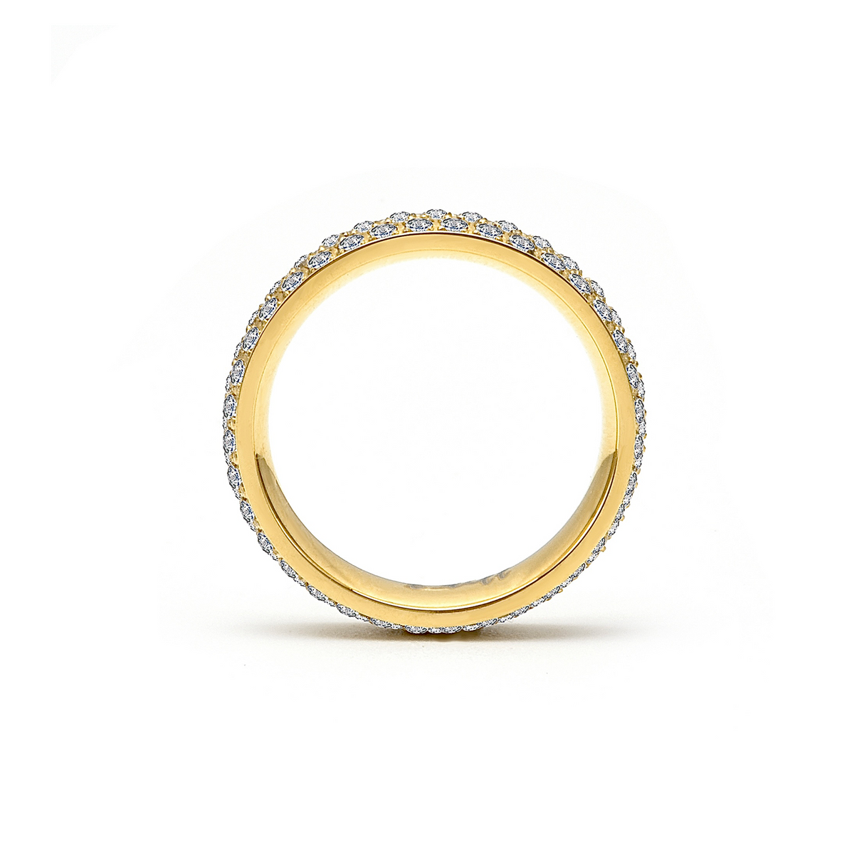 RG130G B.Tiff Gold Three-Row Eternity Ring by B.Tiff New York